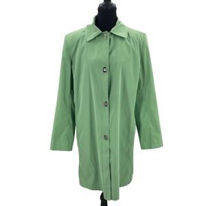 Talbots Womens Sage Green Toggle Button Rain Jacket Coat Size M